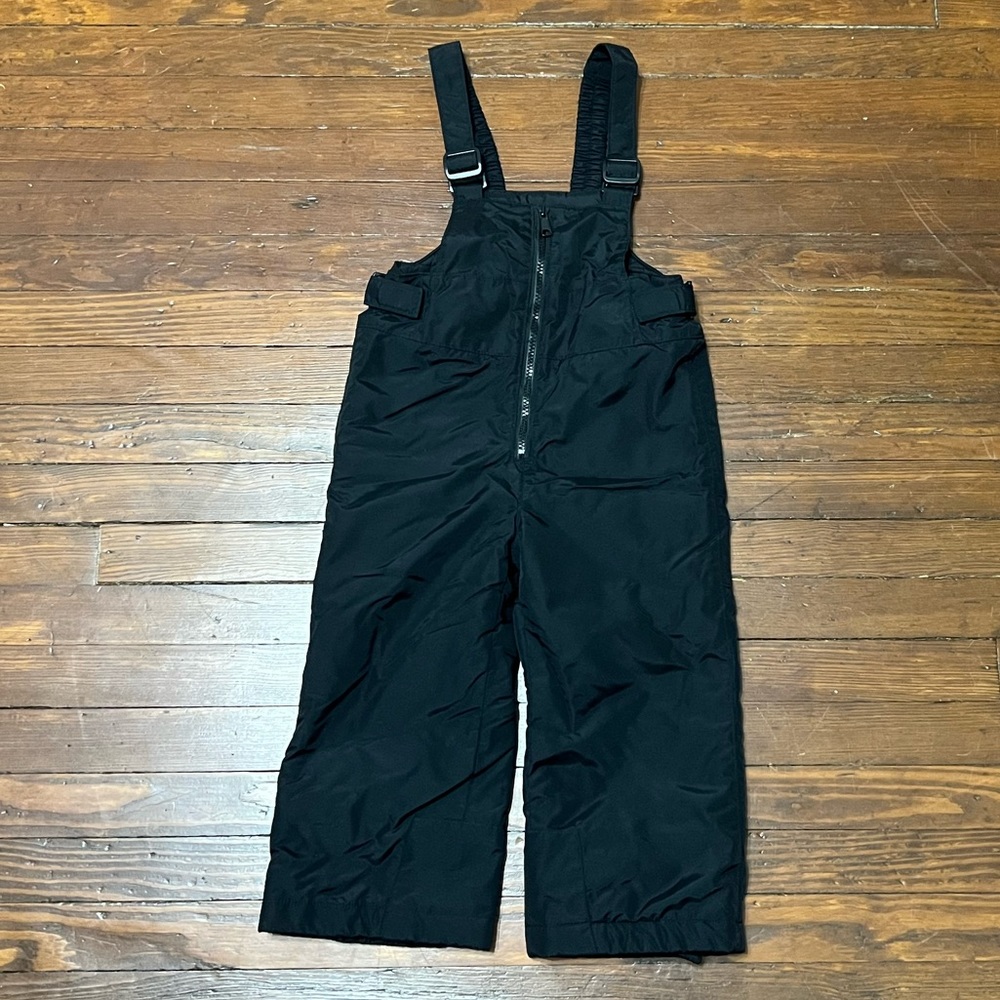 Columbia Snow Pants Toddler Child 4T Black Overalls Zip Up Velcro Zipper Winter